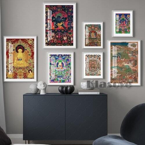 Buddha Painting Abstract Wall Art Home Decor Zen Prints Mindfulness Gift Canvas Living Room Decorate Vintage Poster Picture