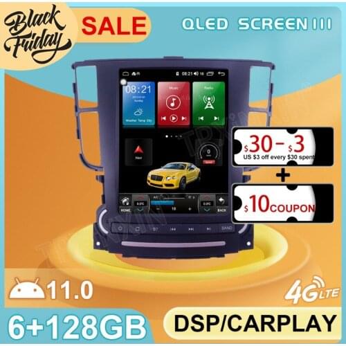Android 11 6G+128GB Tesla Style for Acura TL 2004 - 2008 GPS Car Navigation Multimedia Video Stereo Player Radio Carplay 2 DIN