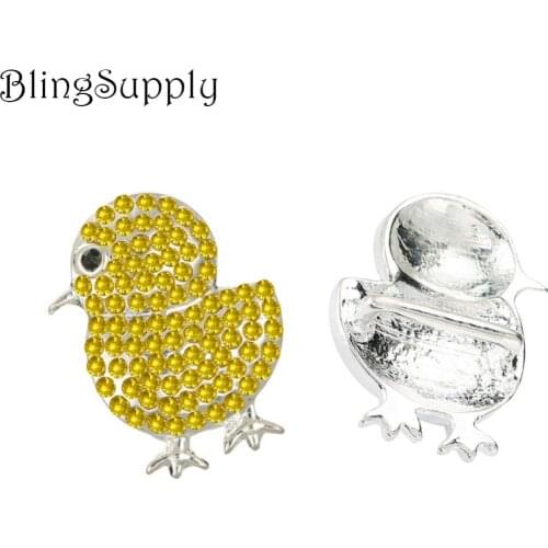 Free shipping 23*18mm rhinestone chick button with 3/8"slider for hair accessory 10PCS/LOT(BTN-5424)