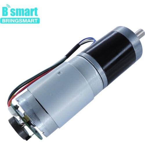 Bringsmart Planetary Motor 24V Torque 10KG With Encoder 80RPM 6.8W Adjustable Speed And Reversible CW CCW Shaft Diameter 8MM