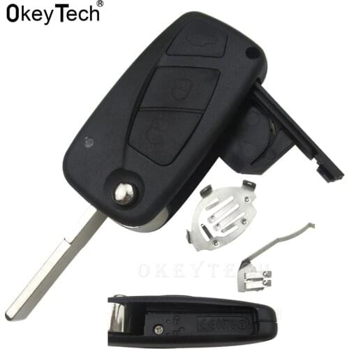 Flip key Remote Car Key Case Shell For FIAT 500 Punto Ducato Stilo Panda Doblo Bravo 3 Button Uncut Blade auto Key blank Cover