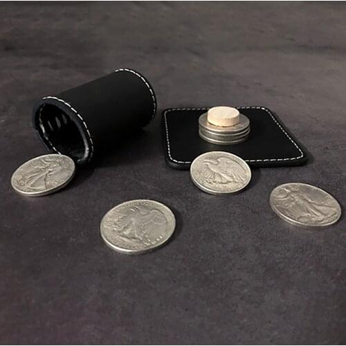 Cylinder and Coins Magic Tricks Walking Liberty Half Dollar Magia Magician Close Up Illusions Gimmick Props Mentalism Fun Easy