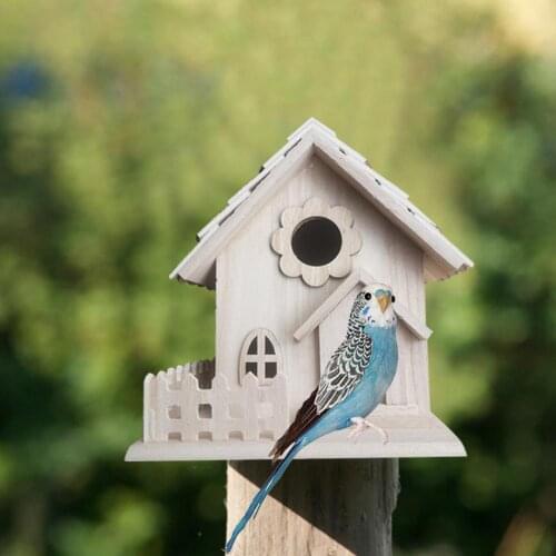 Bird House Box Wooden Bird House Nest Creative Wall-mounted Outdoor Birdhouse Wooden Box Dropshipping Bird House 19x17x13cm