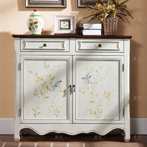 European Cabinet Storage Cabinet American Country Rural Mediterranean Porch Cabinet Dining Side Cabinet Two-door Shoe Cabinet