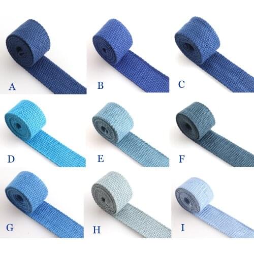 Cotton webbing Multiple blue color strap Webbing 25mm Dog Collar Strap Webbing belt for Bag key fobs Webbing Purse Strap