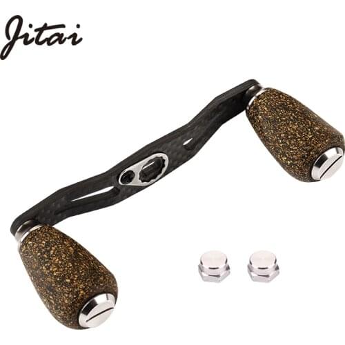 JITAI 8*5mm Hole Carbon Fiber Fishing Reel Handle For Baitcasting/Spinning Wheels Durable Wood Knobs Fishing Accessories Rocker
