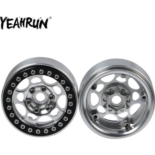 YEAHRUN 1.9" Beadlock Wheel Rim Alloy Metal Wheel Hub for 1/10 RC Rock Crawler Axial SCX10 CC01 Wraith D90 TRAXXAS TRX4 Wheels