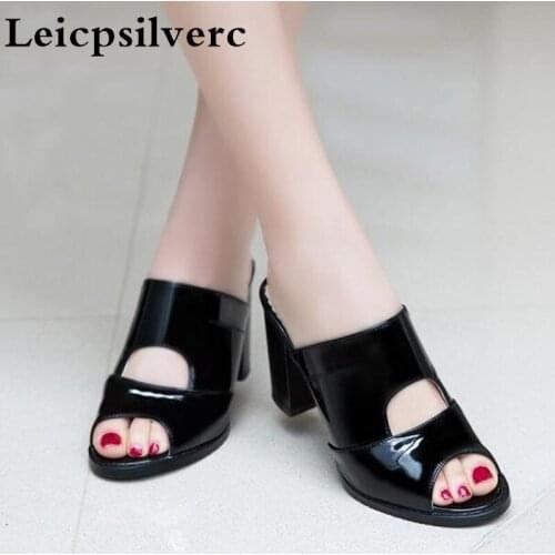 Summer fish mouth high heels fashion simple women slippers