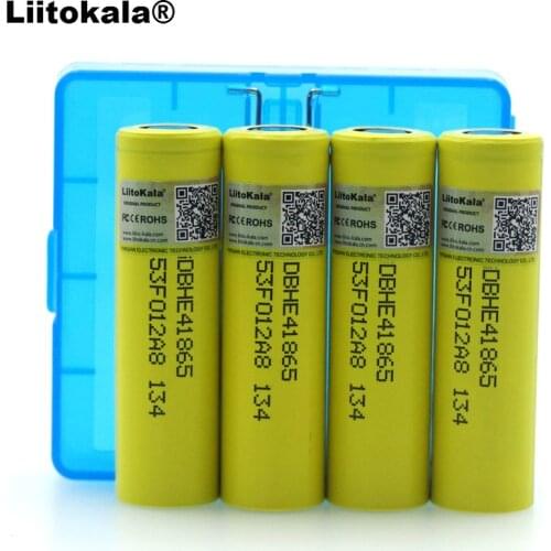 4PCS Liitokala HE4 2500mAh Li-lon Battery 18650 3.7V Power Rechargeable batteries 20A discharge + Storage box