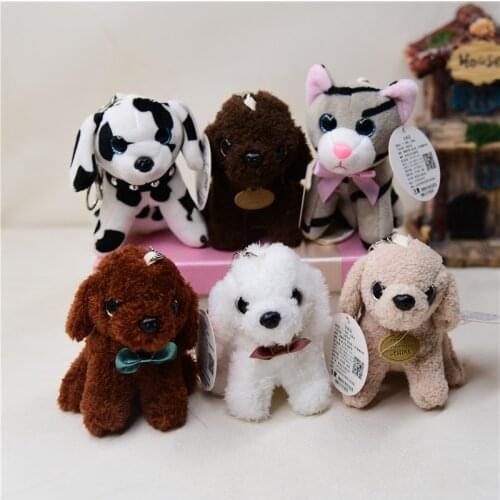Cute puppy Teddy dog popular Exquisite pendant pet Keychain Decorate good quality soft Soothing doll christmas couple gift