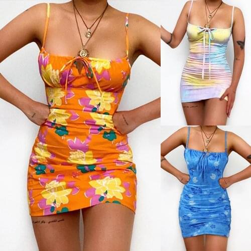 Fashion Print Sexy Hip Wrap Skirt Milk Silk Halter Skirt Sexy One-Step Skirt Students Age Reduction Loose Waist Sleeveless