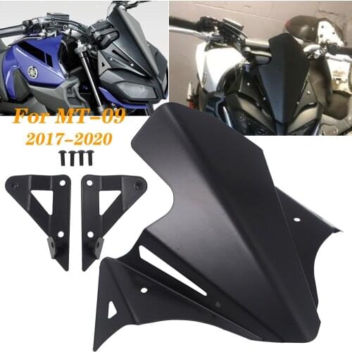 Motorcycle CNC Front Windshield Windscreen Airflow Wind Deflector For Yamaha MT09 MT-09 2017 - 2020