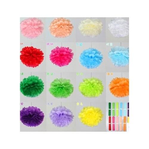 New Fashion 10pcs/lot 4-6-8-10-12 Inch Paper Pompom Wedding Decorative Props Tissue Pom Poms Wedding Party Home Decoration