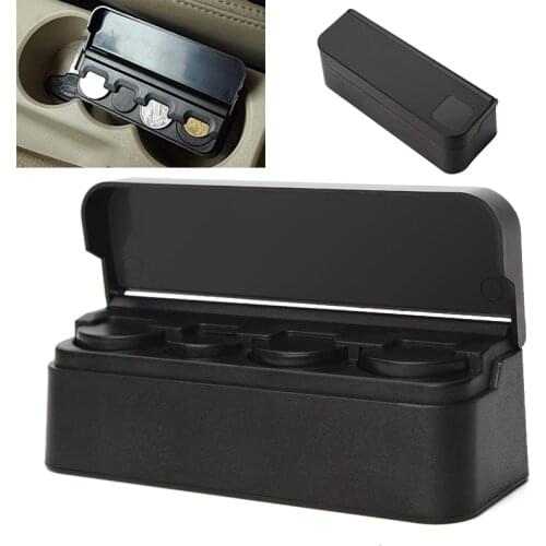 Car Coin Holder Plastic Car Orginazer Universal Car Styling Coin Case Storage Box Holder Container Black