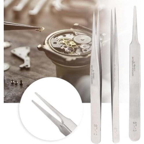 High Hardness Watch Tweezers Anti-magnetic Design Stainless Steel Practical Watch & Jewelry Repairs Tool Kit for Watchmaker