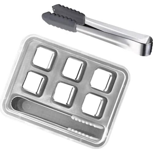 Whiskey Stones Gift Set, Whiskey Stones Stainless Steel Chilling Stones Whiskey Ice Stones Chilling Rocks Drinks Cooler