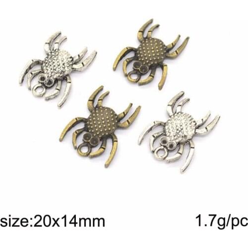 25pcs 20x14mm Antique Bronze /Antique Silver Spider Charms Pendants