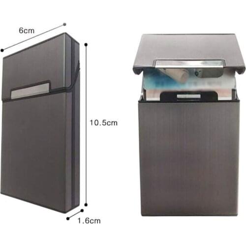 Portable Woman Ladies Cigarettes Case Holder Aluminum Alloy Pocket Smoking Box Gift AUG889