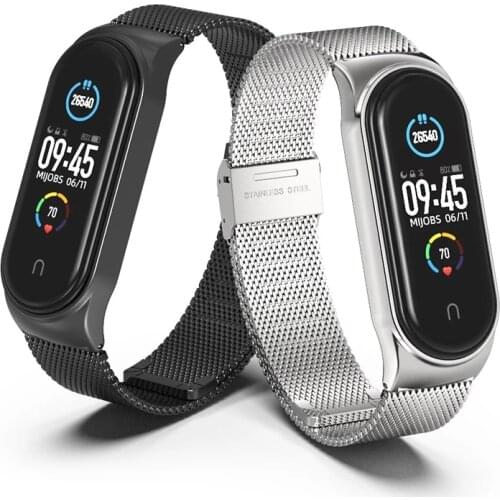 Watchbands mi band 5 Suitable for Xiaomi bracelet 3/4/5/6 strap 04 line 304 stainless steel metal wristband