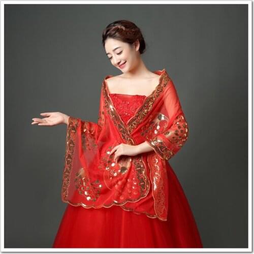 Shinning Sequin style lace bride shawl Womens scarf wedding party Wraps Poncho wrap peacock 10pcs/lot #1577