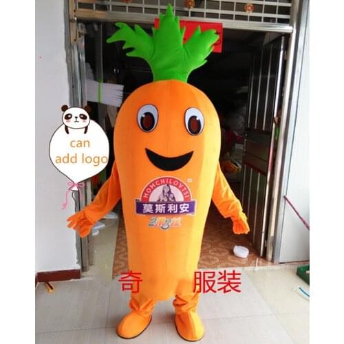 Vegetables Theme Carrot Mascot Costume Role Playing Cartoon Clothing Adult Size for Halloween Party Event Advertising Dress