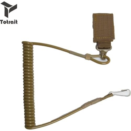 TOtrait Hunting Military Molle Backpack Elastic Belt Tool Strap Rope Lanyard Gun Pistol Bag Coil Sling Handgun