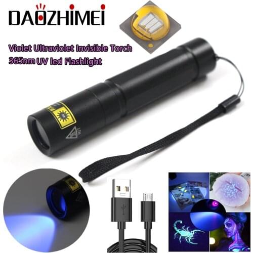 UV 365NM Cat Ringworm Detector Flashlight Pet Skin Doctor Pet Urine Detector Ultraviolet Torch use 18650 battery
