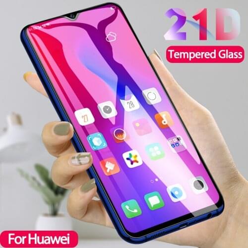 21D Tempered Glass For Huawei P30 Lite P40 P20 Screen Protector On For Huawei P Smart Z 2019 Mate 20 Lite Mate 30 Y6 2019 Glass