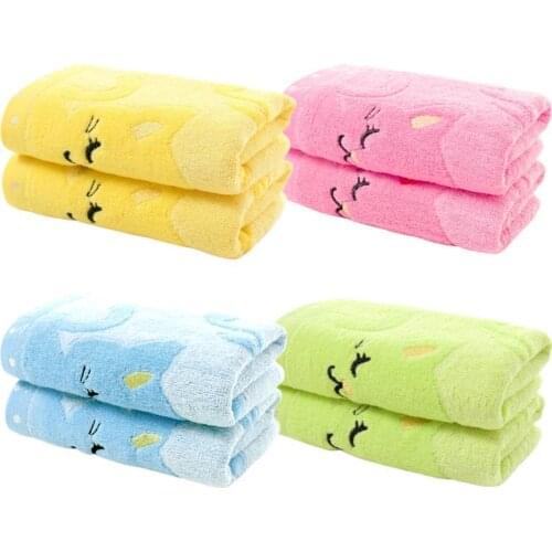 1pcs Children Cute Towel Cotton Bamboo Fiber Lovely Washcloth Bath Infant Feeding Cloth Supplies Soft Towel Newborn Baby Ba L7V1