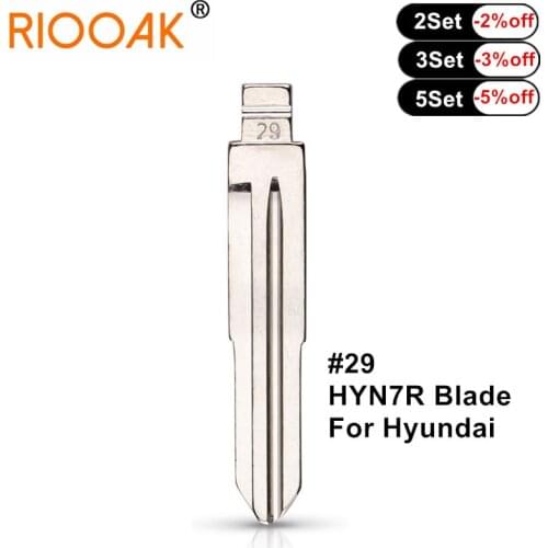 RIOOAK 10pcs/lot #29 lishi HYN7R Metal Blank Uncut Flip KD/VVDI Remote Key Blade for Hyundai SONATA MOINCA KIA Auto Replacement