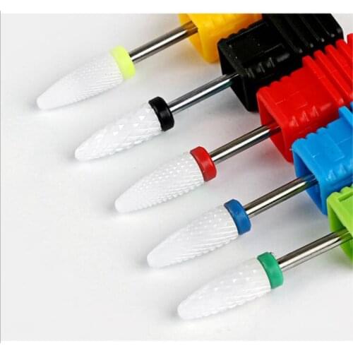 200pcs Ceramic Nail Drill Bit For Electric Manicure Drills Machine Milling Cutter Nail Files Buffers Nail Art Equipment