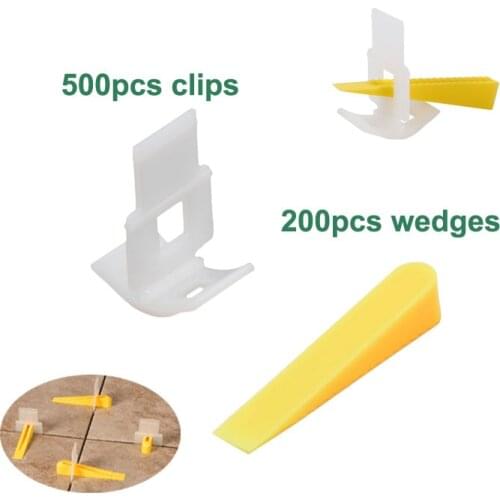 700Pcs/Set Tile Leveling Aligning Spacer Clips and Wedges For Floor Wall Lippage Leveler Tools Tile Leveling System Kit 1/16"