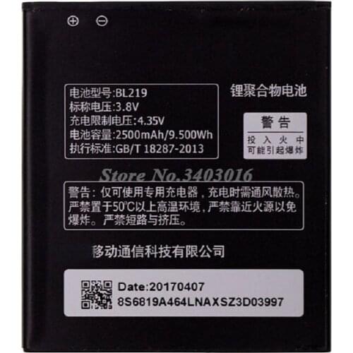 BL219 Battery for Lenovo A880 A889 A890E A768T A916 S810T S856 Batterie Bateria Batterij Accumulator 2500mAh