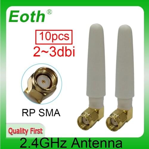 2.4GHz Antenna wifi RP-SMA Connector 10pcs 2~3dbi 2.4 ghz antena wi fi antenne directional waterproof antennas