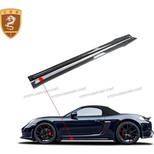 Car Accessories Carbon Fiber CSS Style Side Skirts Kit Fit For Cayman Boxster 718 Side Skirt Underboard Extension