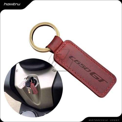 Motorcycle Keychain Cowhide Key Ring Case for BMW Scooter C650GT C650 GT Model