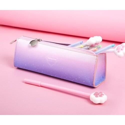 Creative Large Capacity Zipper Pen Pencil Case Starry Sky School Supplies Cartoon Pens Bag Boy Girl Gift