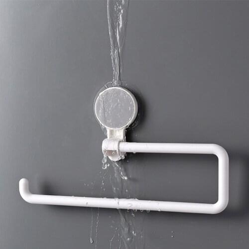 1pcs Kitchen Paper Holder Suction Wall Towel Shelf Punch Free for Bathroom Kitchen Hanging Towel Plastic Wrap and Daily Supplies