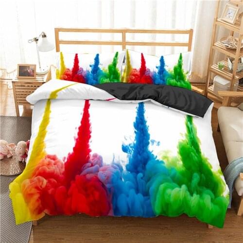Home Textile Luxury 3D Colorful Geometry Print 2/3Pcs Comfortable Duvet Cover Pillowcase Bedding Sets Queen King EU/US/AU Size