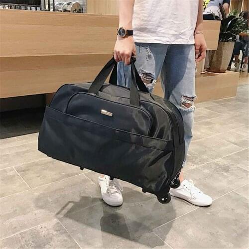 New 2021 Travel Trolley Bag Duffle Luggage with Wheels High Capacity Rolling Suitcase Lady Travel Bag Men Carry-On Bag 4 Colors