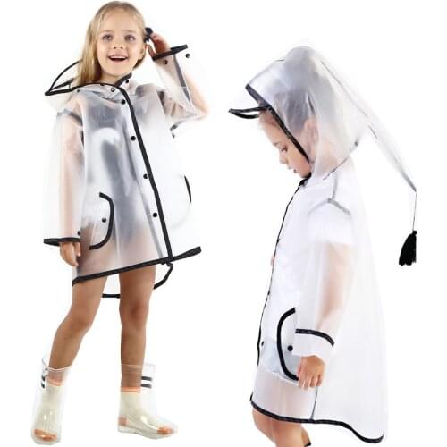 Child Girl Transparent Waterproof Rain Coat Polyester Boys Clothes Fashion Raincoat Kids Baby Girls Jacket Coat Rainsut