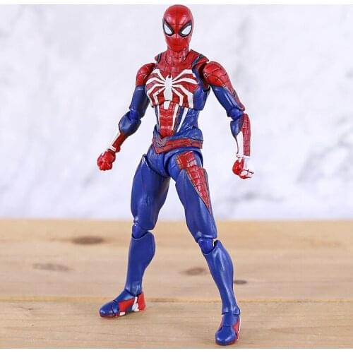 PS4 Marvel Spiderman Advanced Suit Version PVC Action Figure SHF Model Toy Gift for Kids