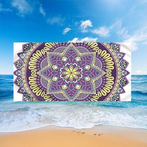 European and American 3D Digital Printing Indian Mandala Beach Towel Microfiber Square Can Be Customized Bathroom Set Towel