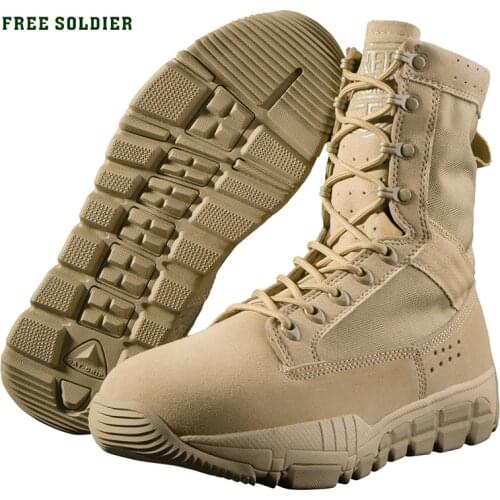 FREE SOLDIER outdoor tactical wear-resistant breathable hiking camping shoes,average height ankle boots