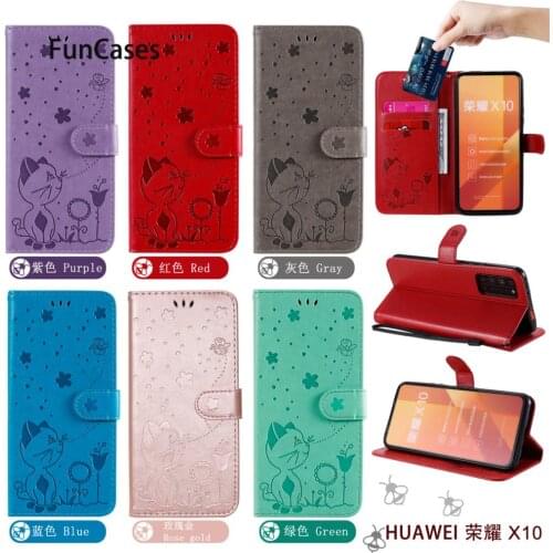 Colorful PU Leather Wallet Phone Bag For Huawei Honor X10 Patterned Mirror Cover Luxury Cases Huawei Honor X10 Carcaso armor