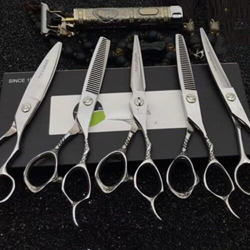 6 Professional Hair Salon Structure Scissors Set Cutting Barber Haircut Thinning Shear Scissors Hairdressing Hair Tools Scissors