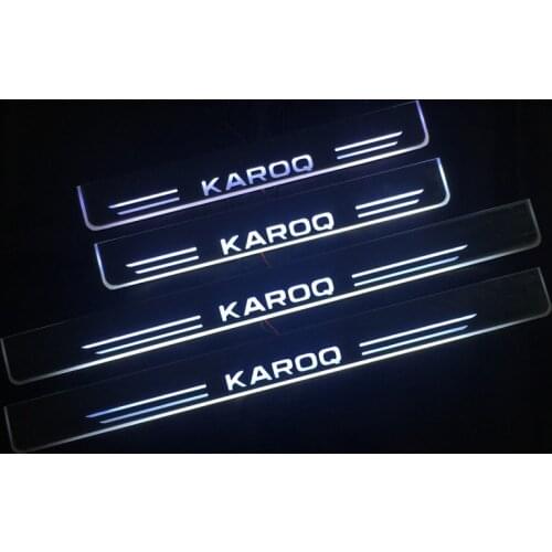 Welcome Pedal Lights For Skoda KAROQ 2018 - 2019 2020 2021 Pedal car Door Sill Pathway lamps led thresholds scuff plates auto