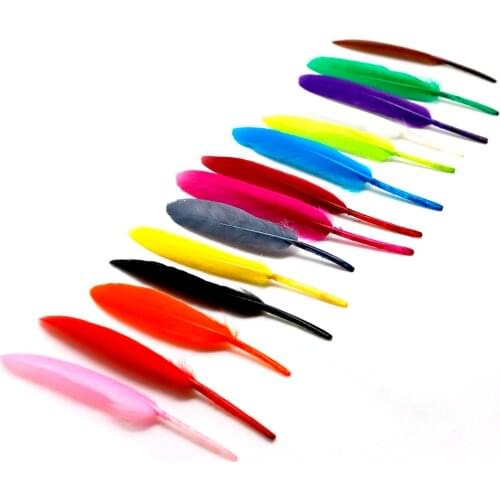 Wholesale Price 50pcs/lot Natural Beautiful Goose Feather Decoration 4-6 Inches 10-15 cm 15Colors for Choosing GYA05-01