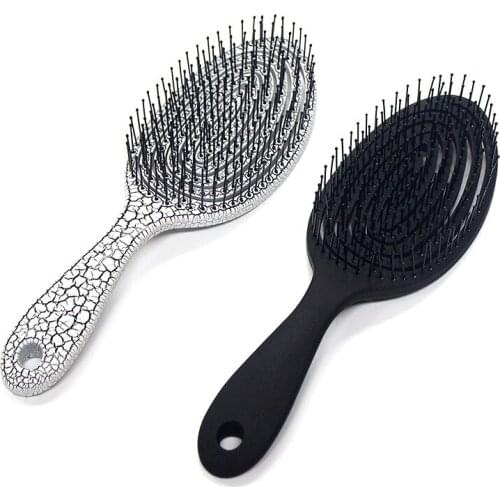 Newest Curved Relaxing elastic massage Comb Portable Hair Brush Massage Brush Anti-static Magic Brushes Head Combs