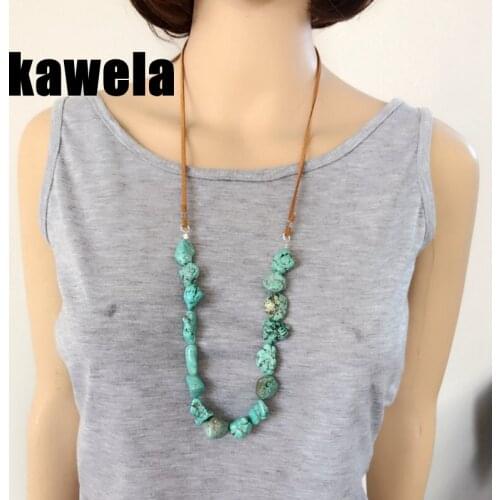 New Natural Stone Single Raw Pendant Necklace